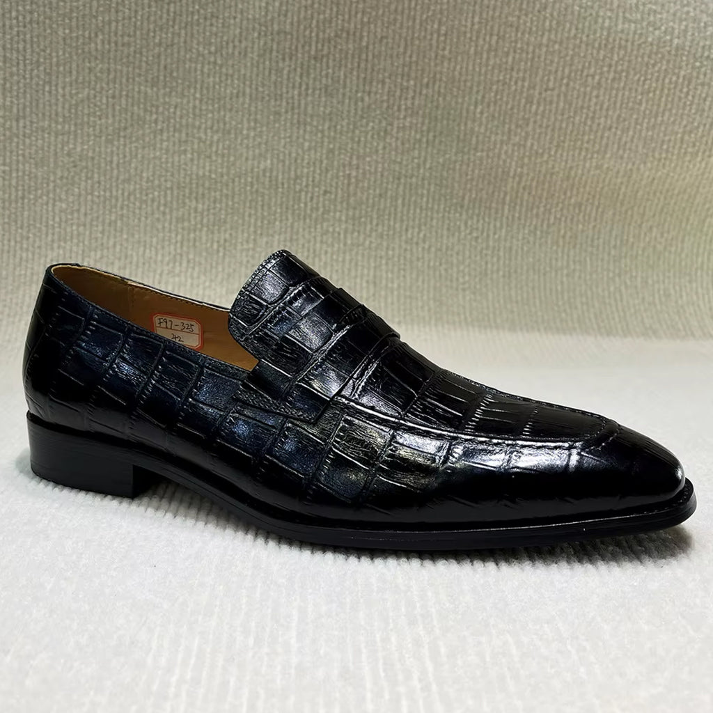 Italienischer Loafer aus Leder in Kroko-Optik für Herren