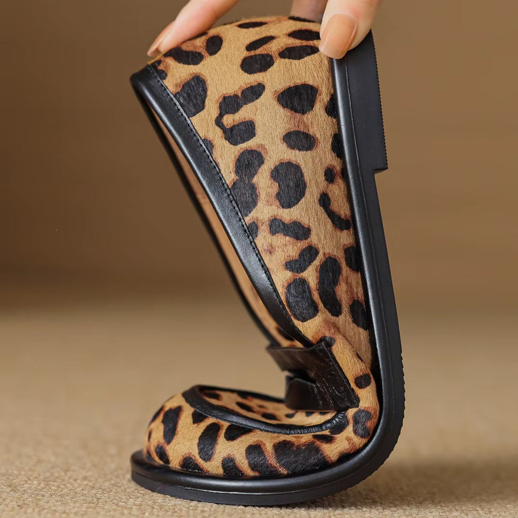 Weicher Leoparden-Loafer aus Leder