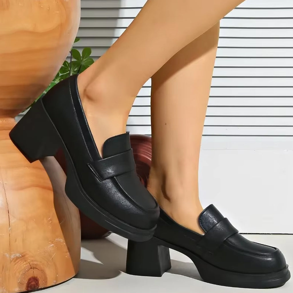 Loafer mit Absatz aus Kunstleder für Damen