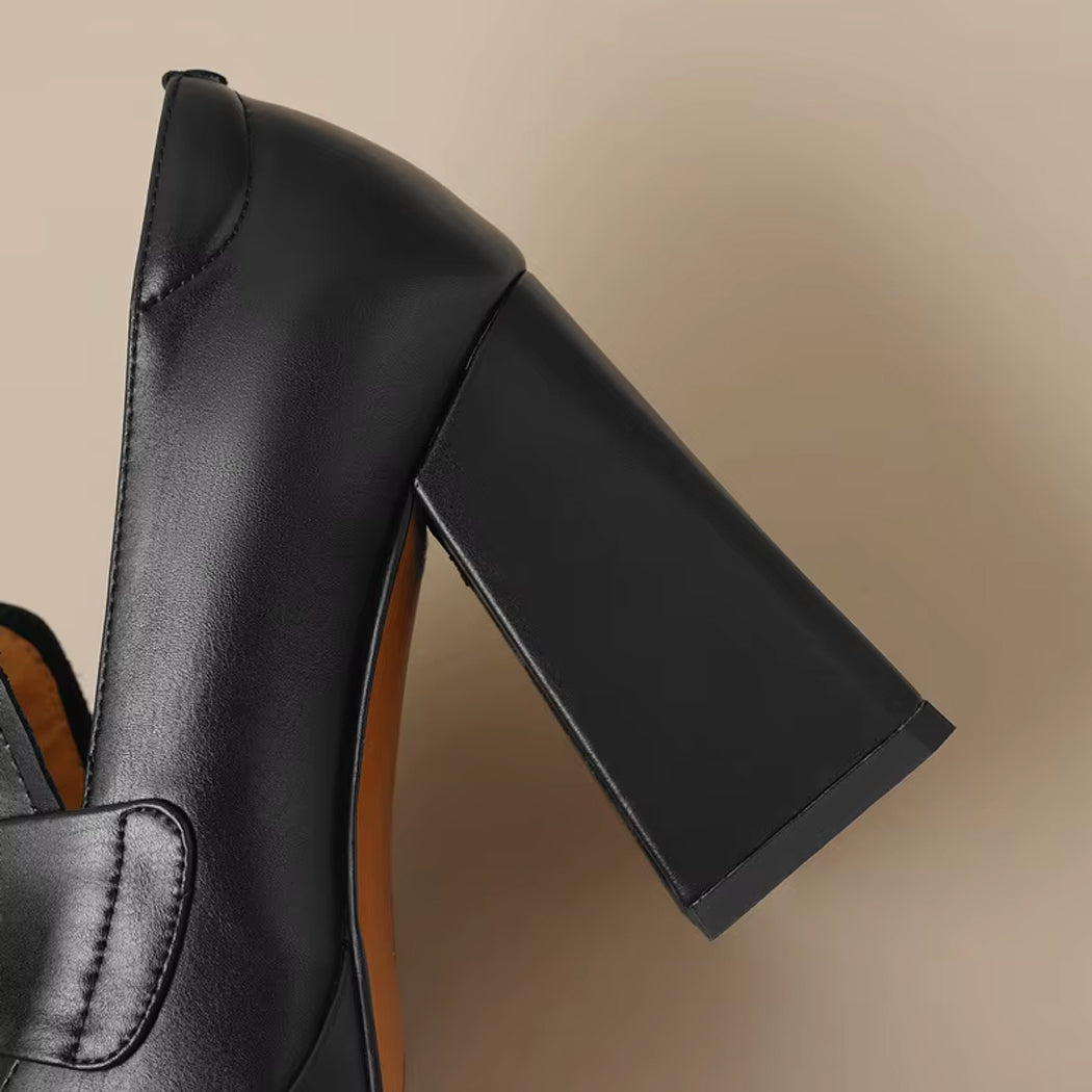 Damen-Loafer mit Absatz aus Leder