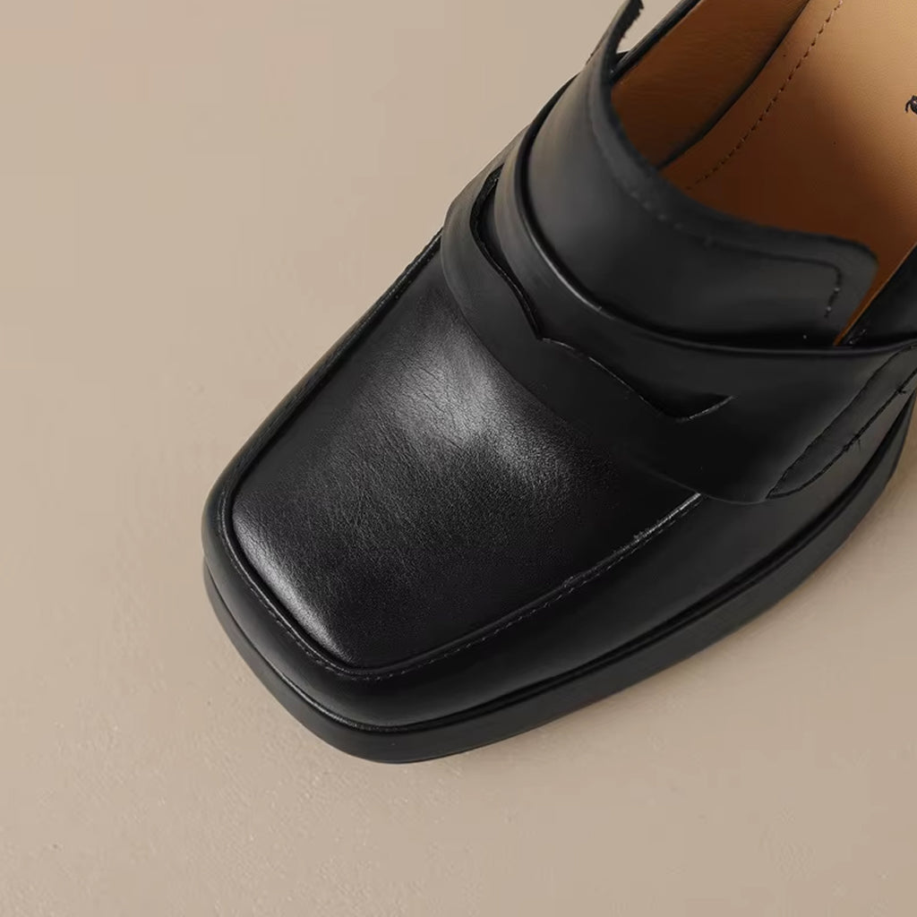 Damen-Loafer mit Absatz aus Leder