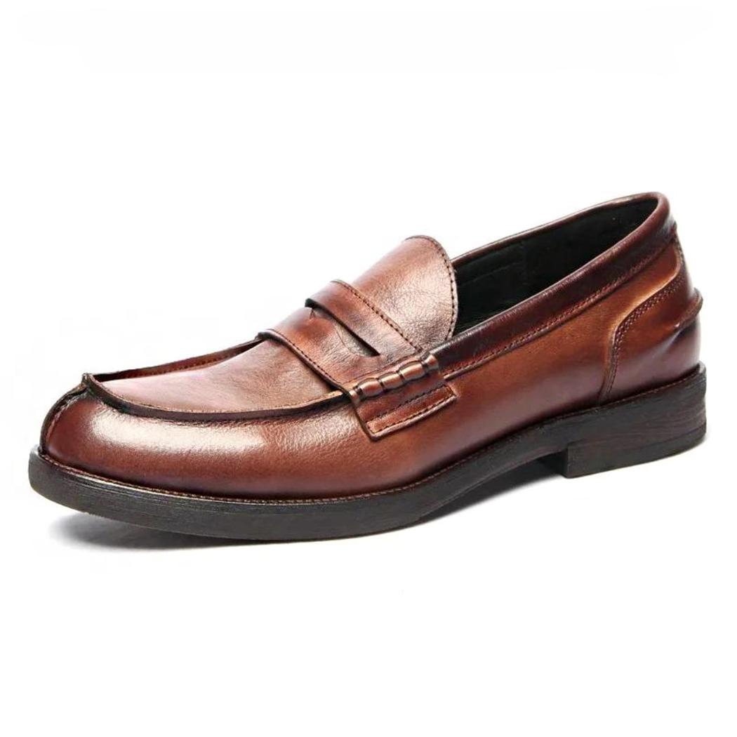 Loafer aus echtem Leder in Braun oder Schwarz für Herren