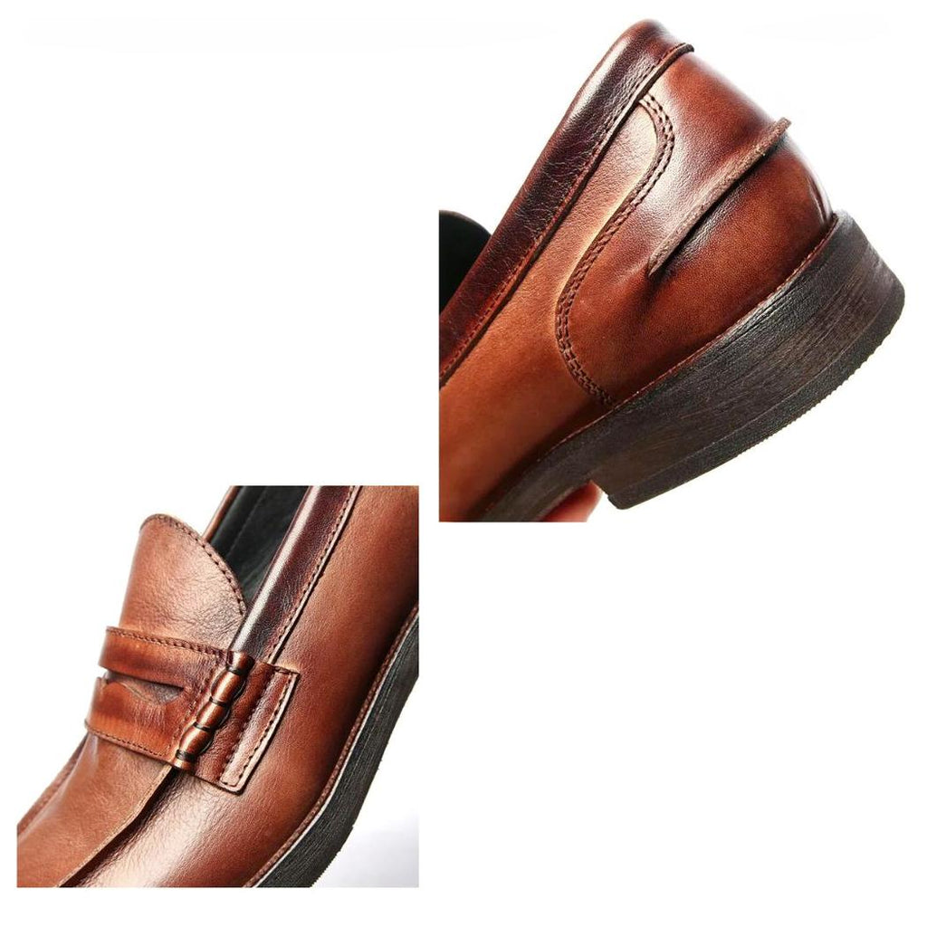 Loafer aus echtem Leder in Braun oder Schwarz für Herren