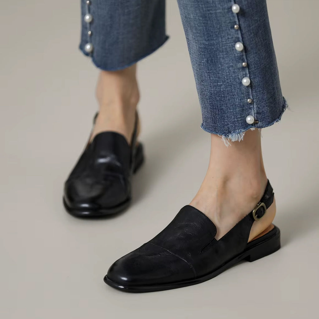 Leder-Mokassin-Mule für Damen