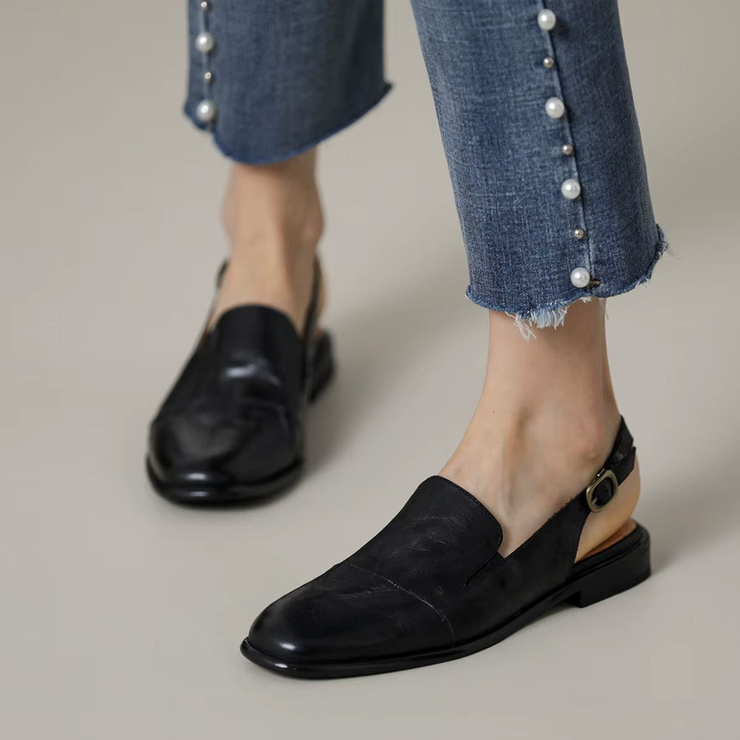 Leder-Mokassin-Mule für Damen