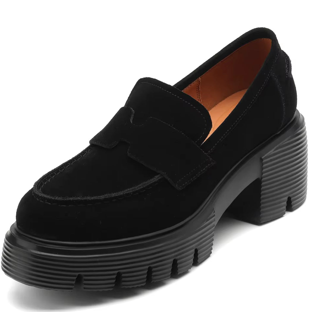 Plateau-Loafer aus Wildleder