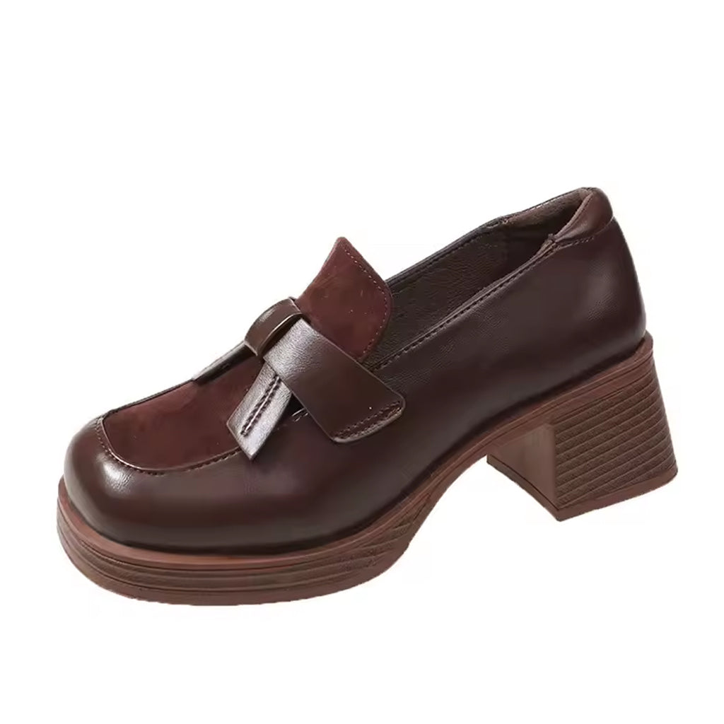 Plateau-Loafer mit Absatz im Vintage-Stil