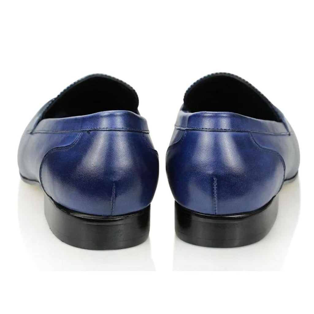 Blaue Loafer aus Echtleder für Herren