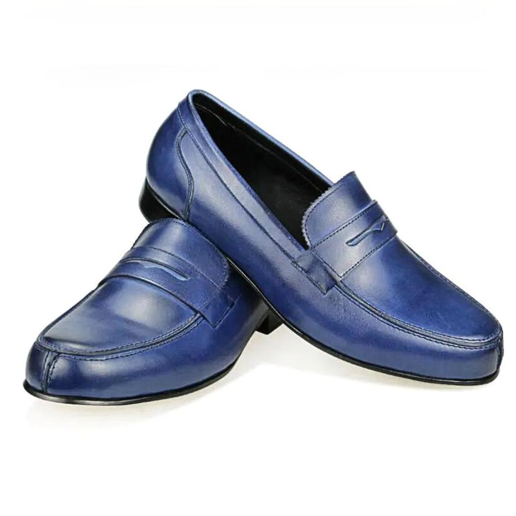 Blaue Loafer aus Echtleder für Herren