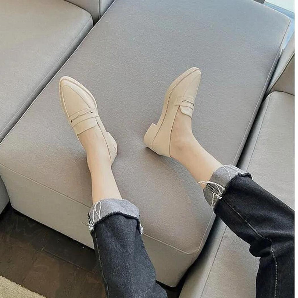 Loafer mit Blockabsatz und Sohle aus Kunstleder
