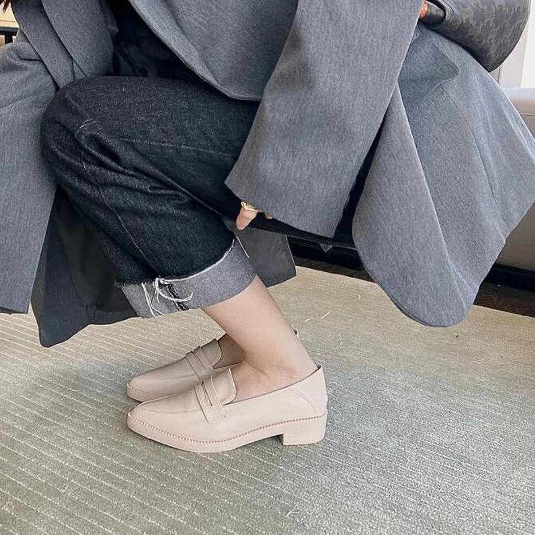 Loafer mit Blockabsatz und Sohle aus Kunstleder