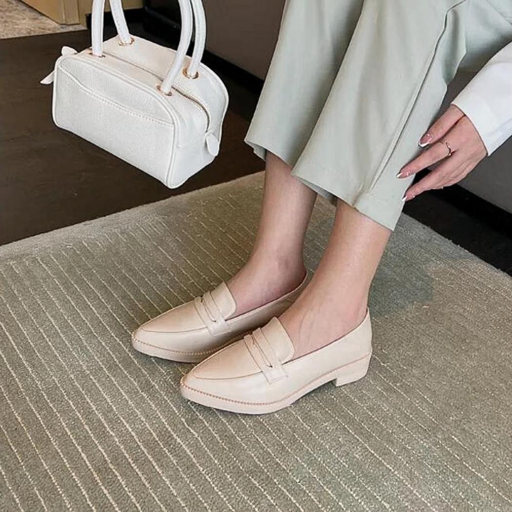 Loafer mit Blockabsatz und Sohle aus Kunstleder