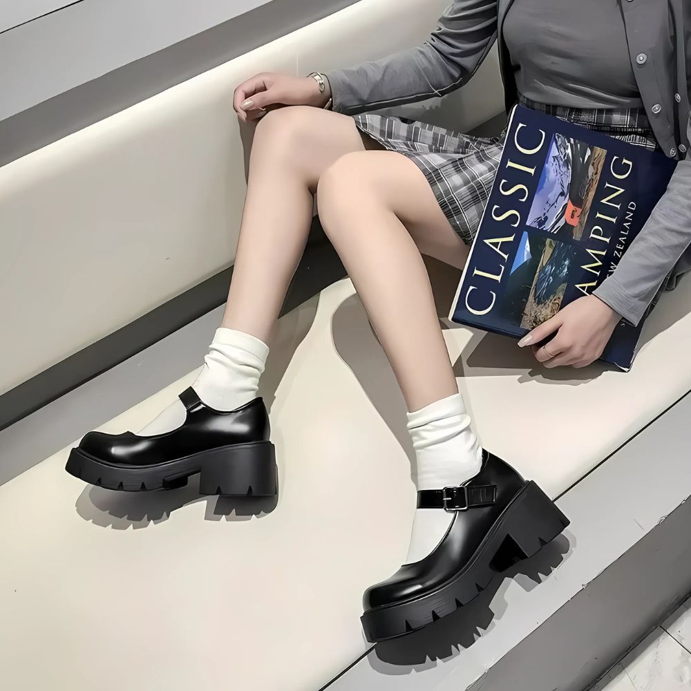 Chunky Mary Jane Loafer mit dicken Sohlen