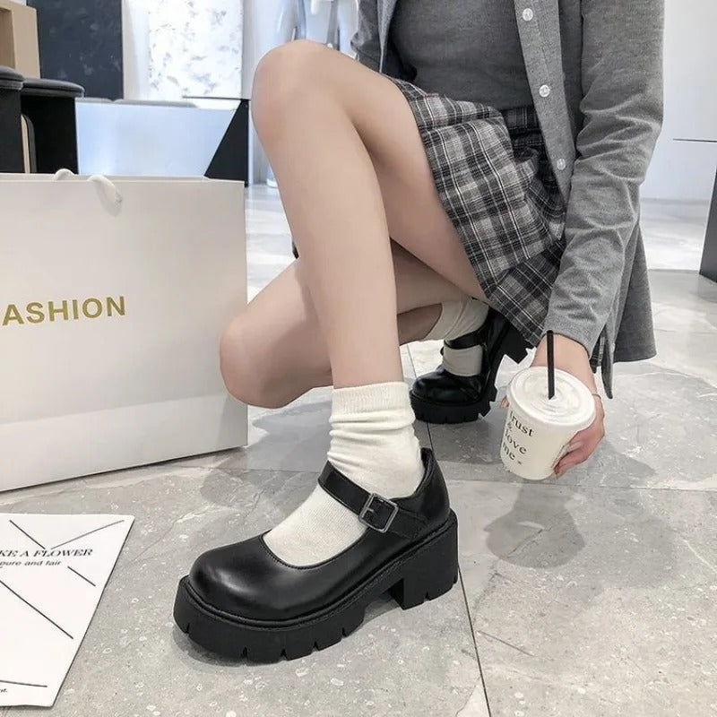 Chunky Mary Jane Loafer mit dicken Sohlen