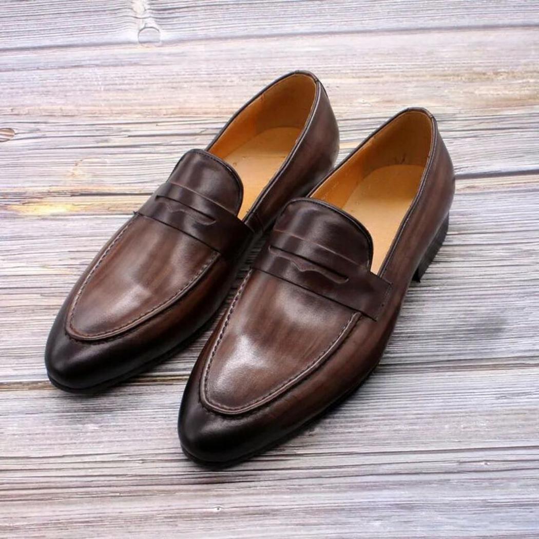 Loafer aus Echtleder in Dunkelbraun für Herren