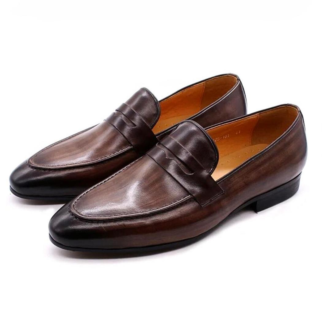 Loafer aus Echtleder in Dunkelbraun für Herren