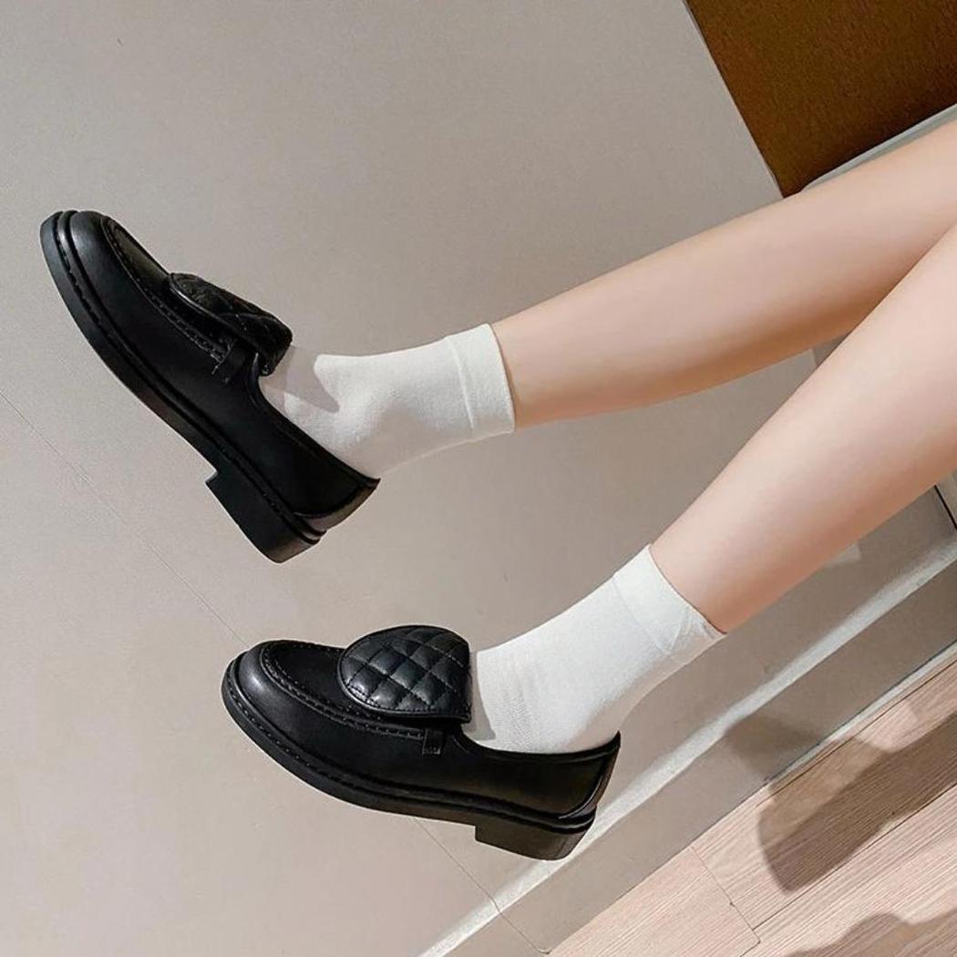 Loafer mit gesteppter Oberseite und Blockabsatz für Damen
