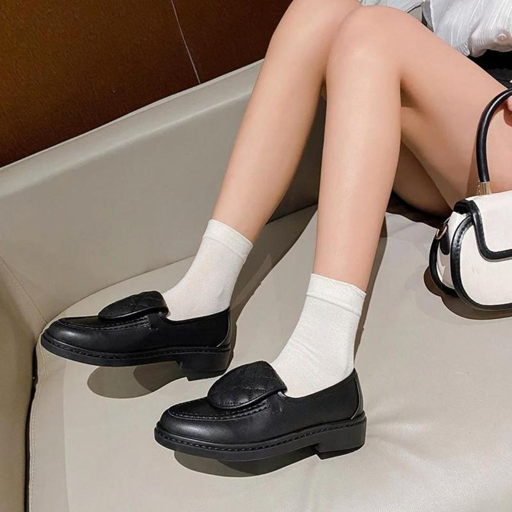 Loafer mit gesteppter Oberseite und Blockabsatz für Damen
