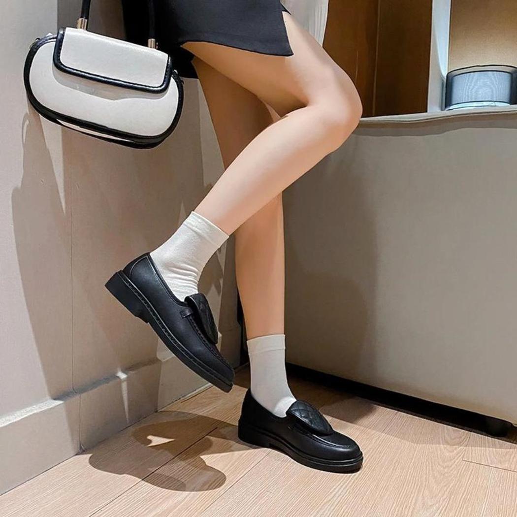 Loafer mit gesteppter Oberseite und Blockabsatz für Damen