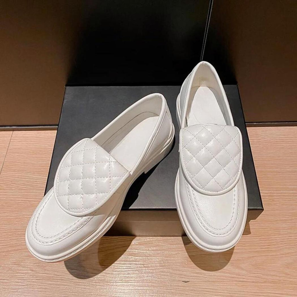 Loafer mit gesteppter Oberseite und Blockabsatz für Damen