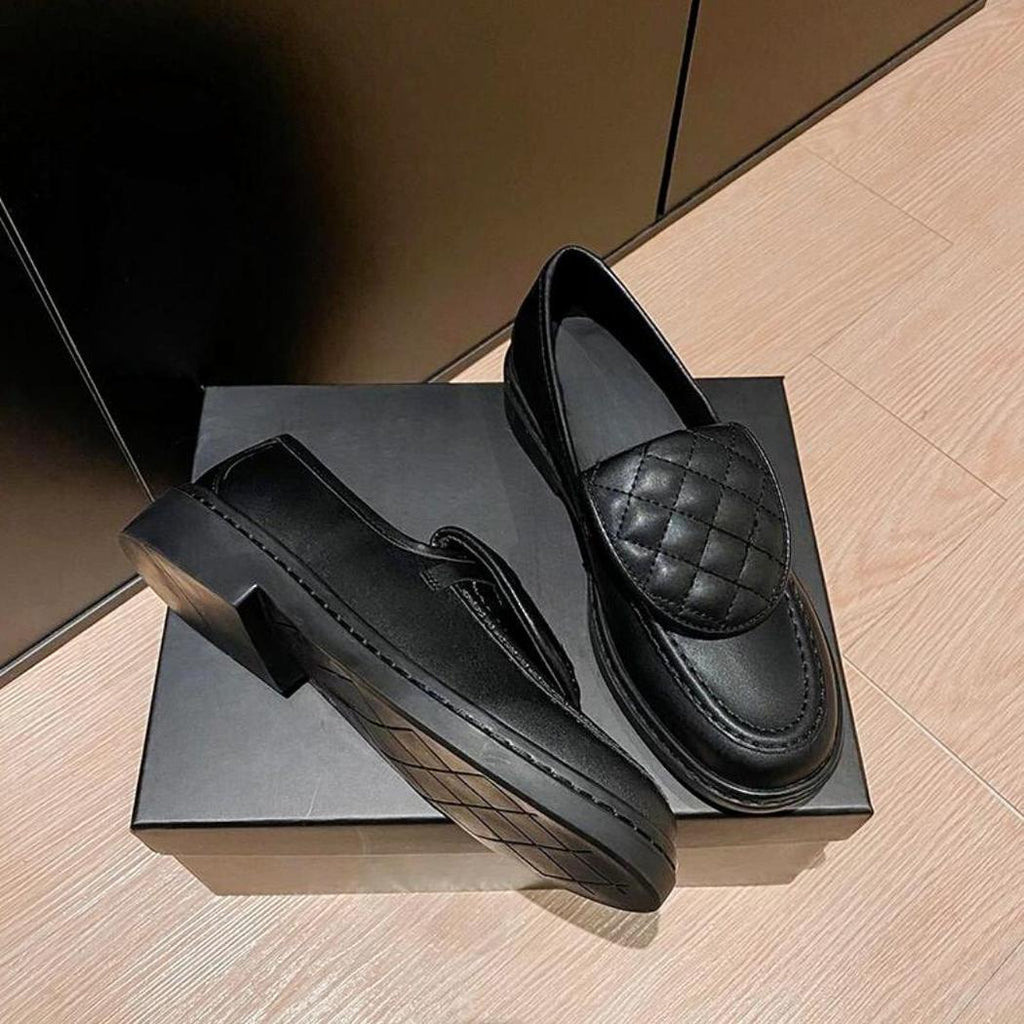 Loafer mit gesteppter Oberseite und Blockabsatz für Damen