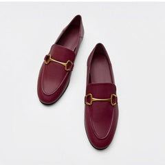 Dünne und leichte Loafer aus Echtleder, Burgund