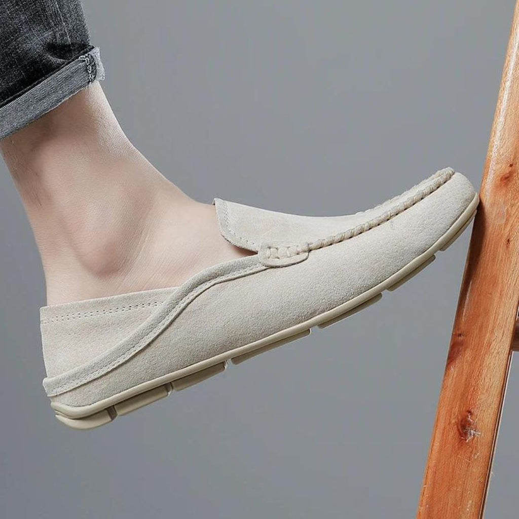 Mokassins für männer aus echtem leder in beige oder braun