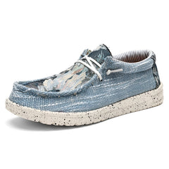 Loafer für Herren aus Stoff mit originellen Mustern, Blau