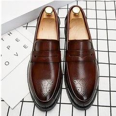 Hochzeits-Loafer aus Kunstleder für Herren, Braun