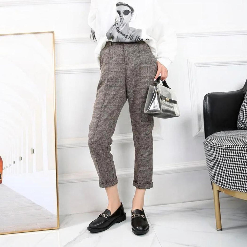 Schwarze Loafer aus Leder für Damen mit Metallschnalle und Blockabsatz