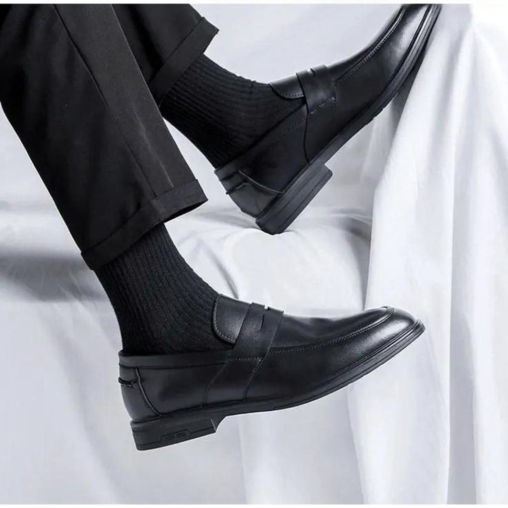 Klassische schwarze Loafer aus Kunstleder für Herren