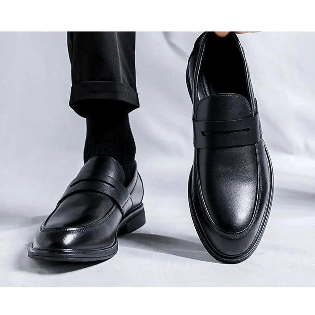 Klassische schwarze Loafer aus Kunstleder für Herren