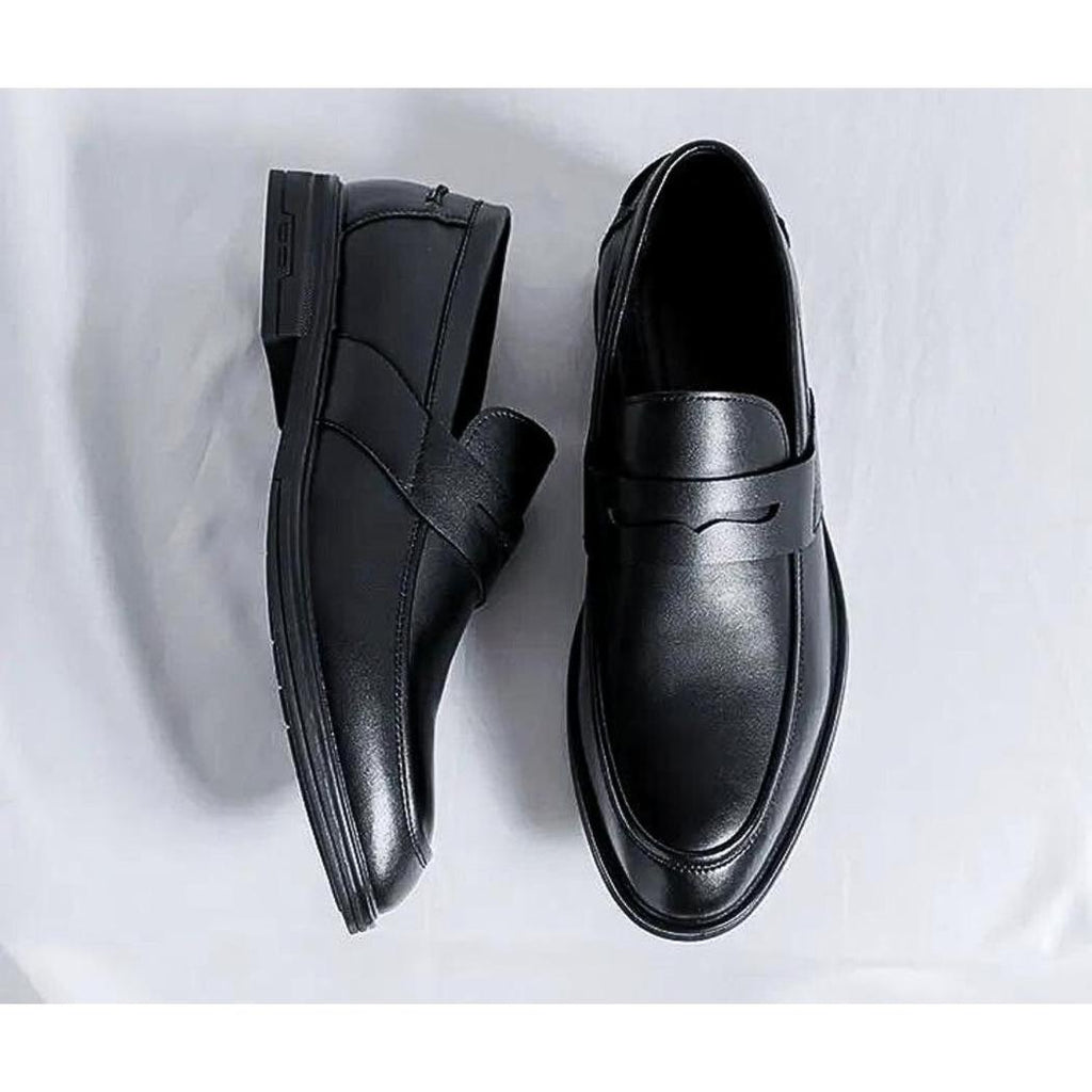 Klassische schwarze Loafer aus Kunstleder für Herren