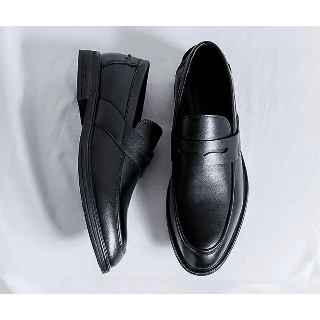 Klassische schwarze Loafer aus Kunstleder für Herren