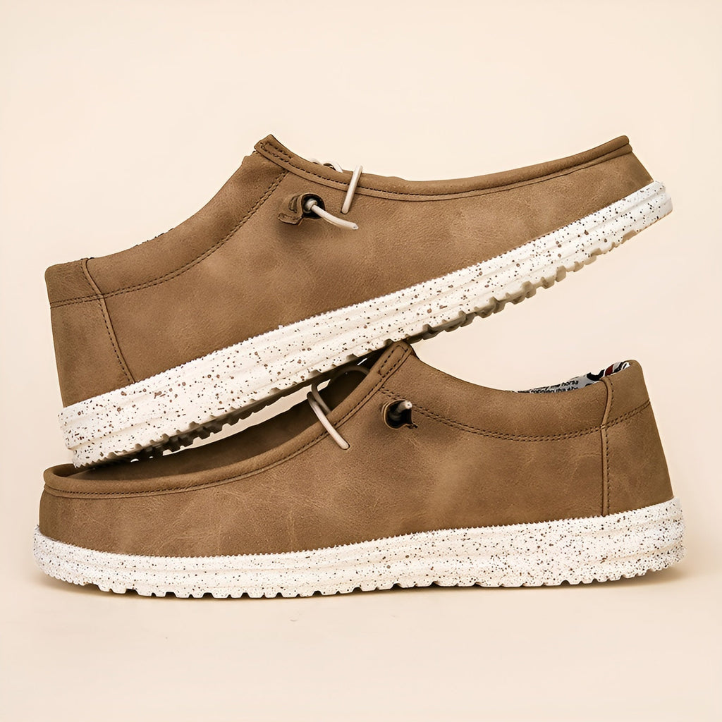 Loafer aus Kunstleder in Braun und Blau für Herren