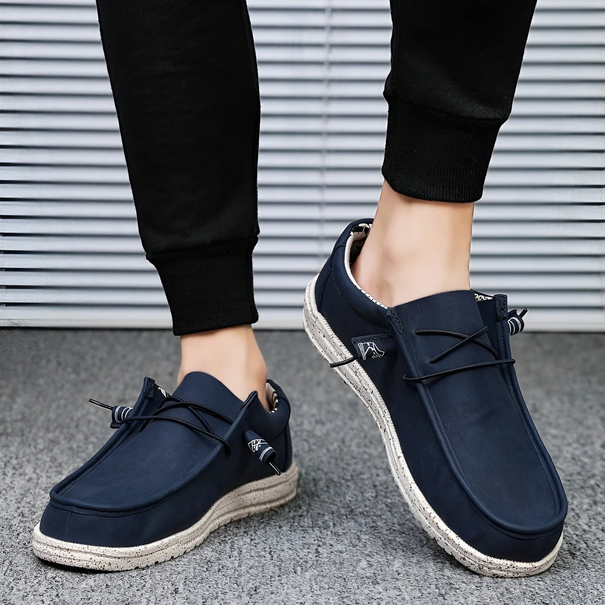 Loafer aus Kunstleder in Braun und Blau für Herren