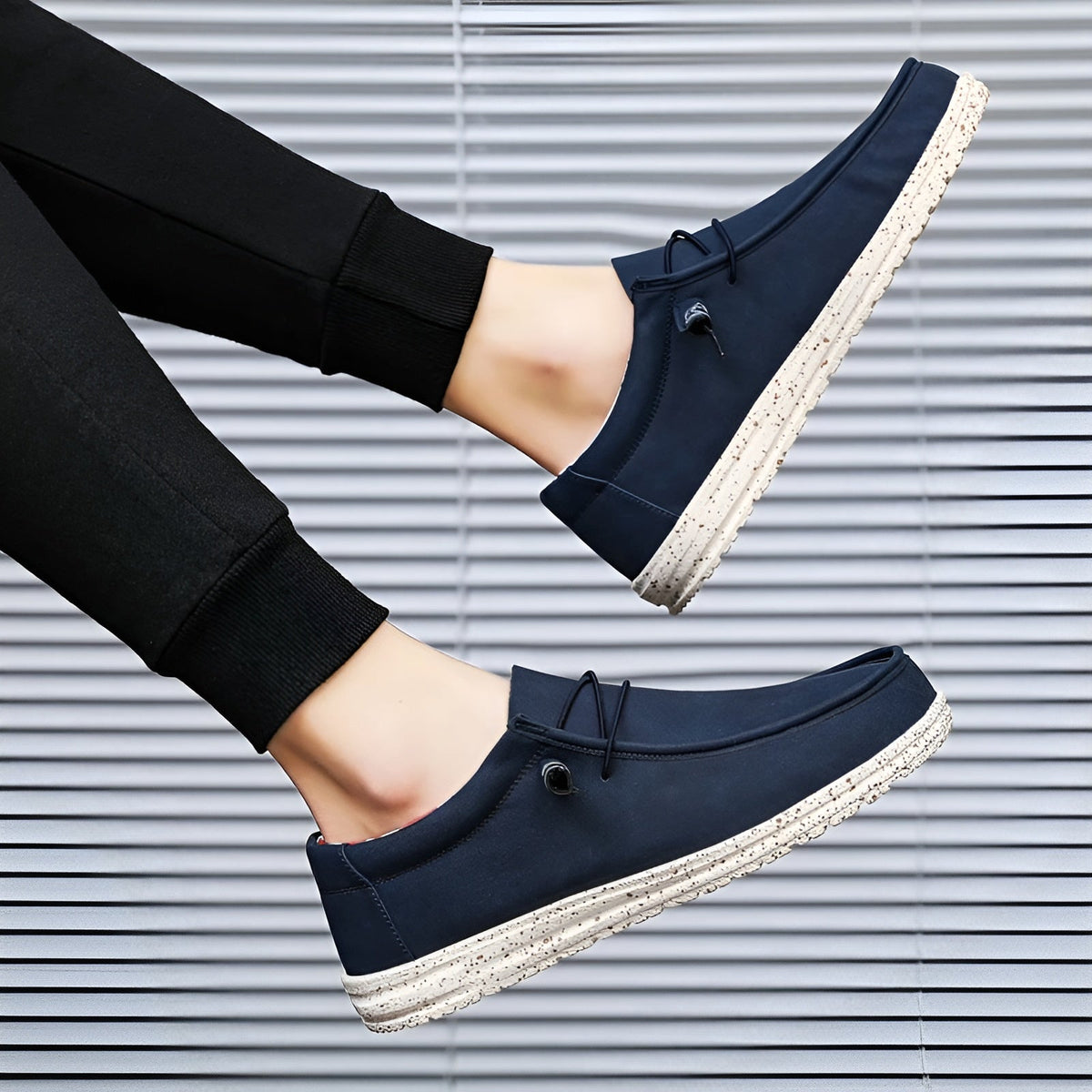 Loafer aus Kunstleder in Braun und Blau für Herren