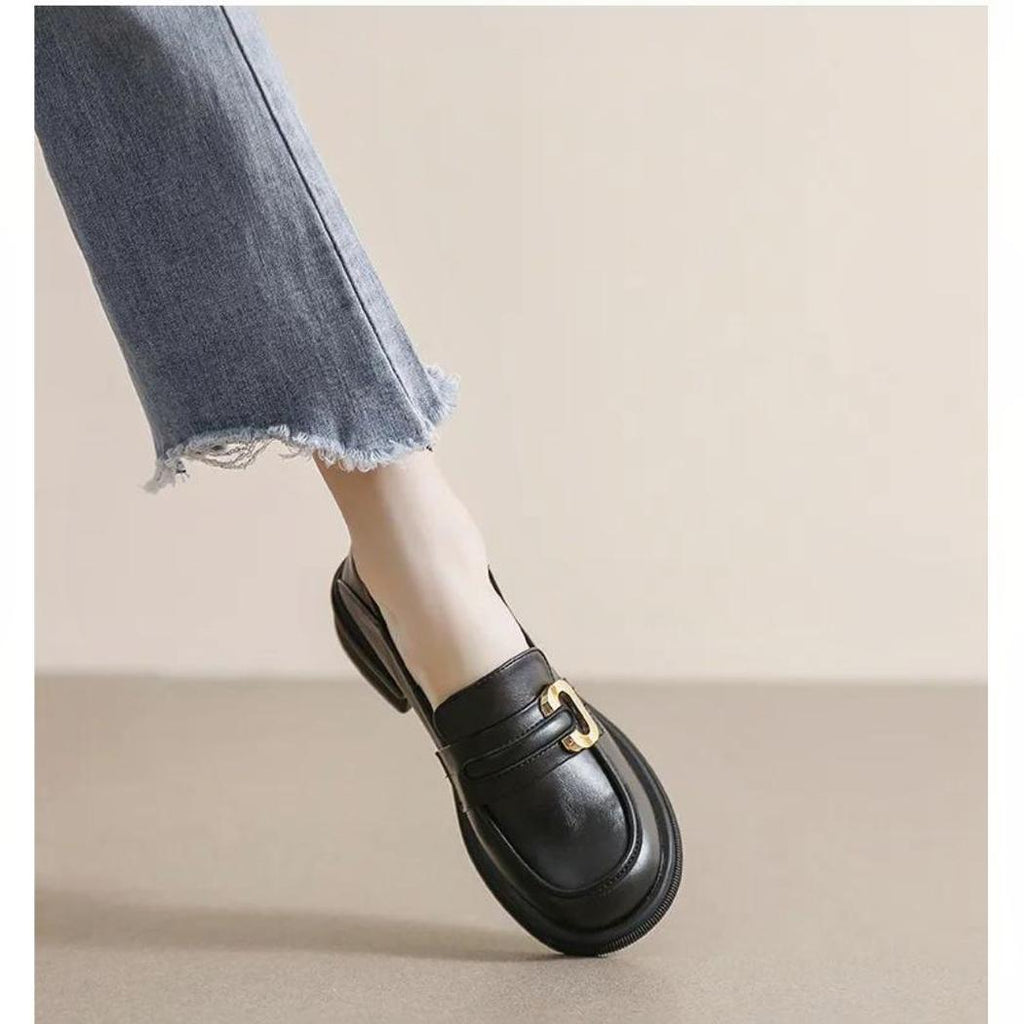 Weiche und elegante Loafer aus echtem Leder für Damen