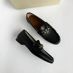 Weiche Loafer aus Echtleder für Damen, Schwarz