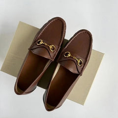 Weiche Loafer aus Echtleder für Damen, Braun