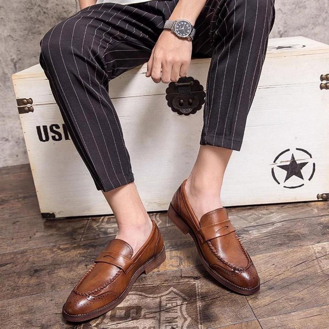Glänzende Loafer aus Echtleder für Herren