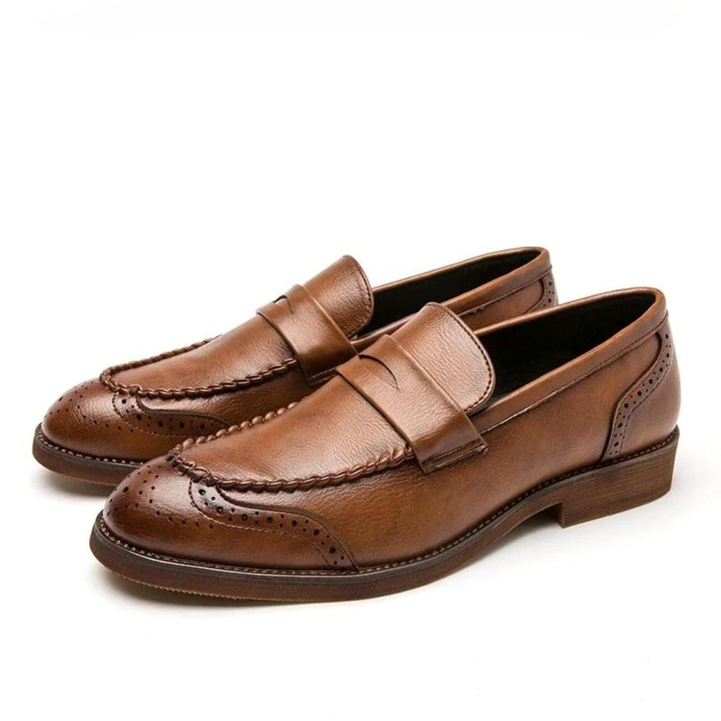 Glänzende Loafer aus Echtleder für Herren