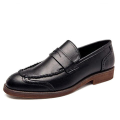 Glänzende Loafer aus Echtleder für Herren, Schwarz