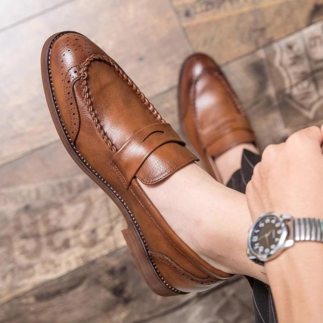 Glänzende Loafer aus Echtleder für Herren