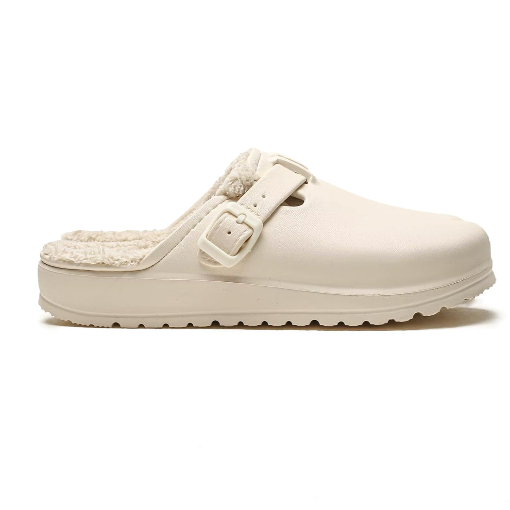 Gefütterter Clogs-Loafer aus Kunstleder für Damen