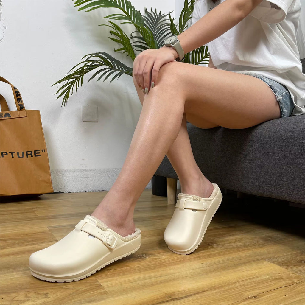 Gefütterter Clogs-Loafer aus Kunstleder für Damen