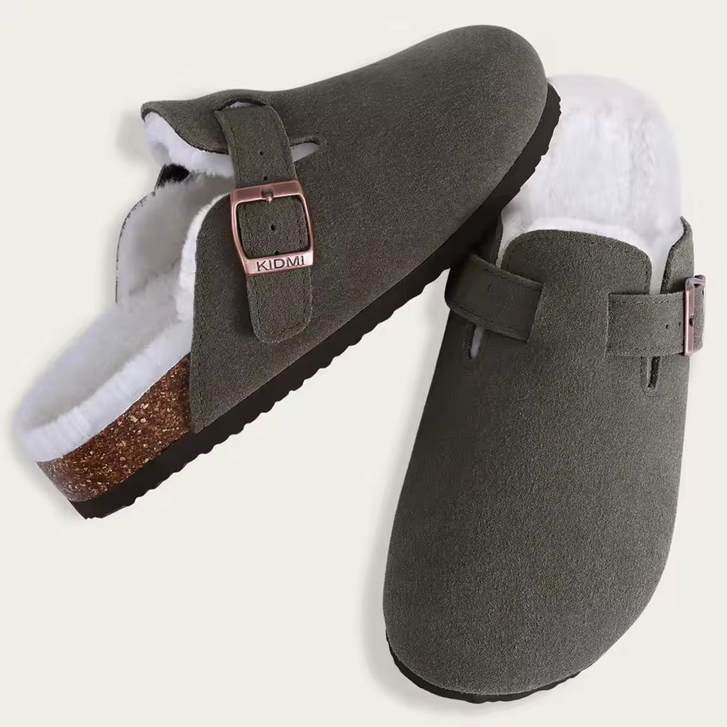 Gefütterter Wildleder-Clog-Mokassin
