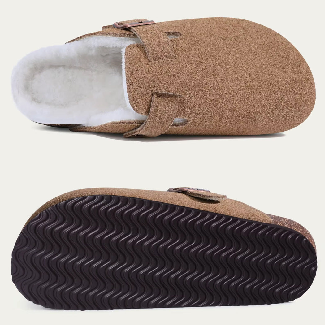 Gefütterter Wildleder-Clog-Mokassin