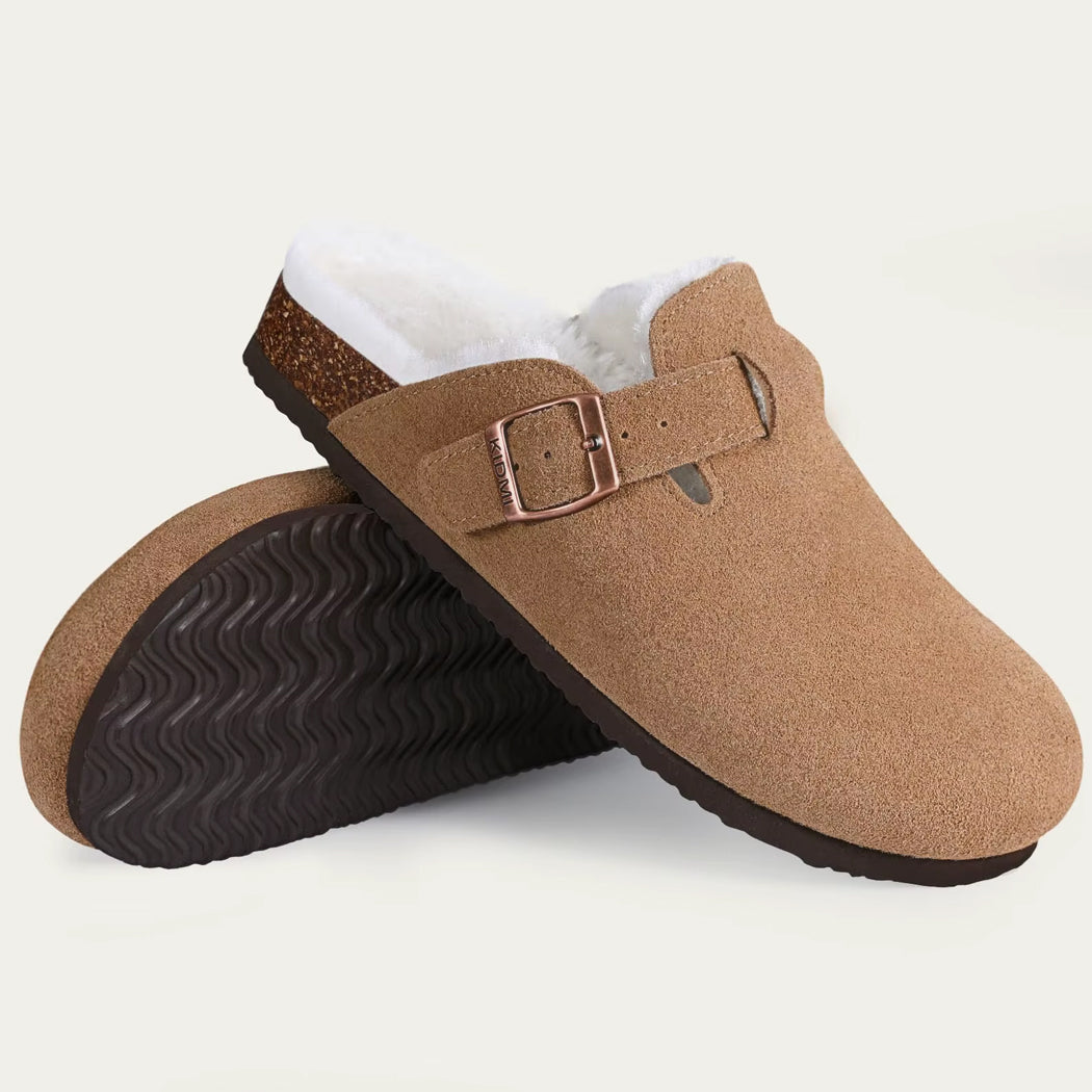 Gefütterter Wildleder-Clog-Mokassin
