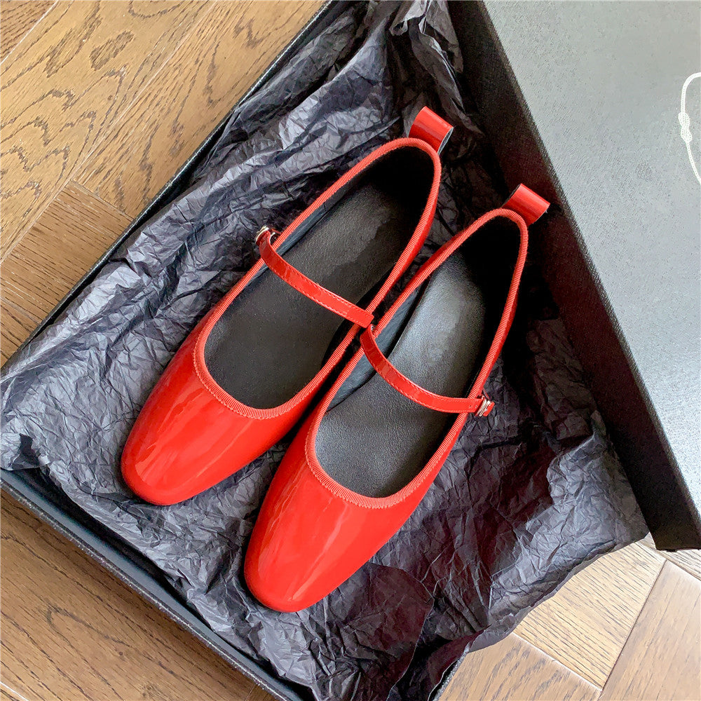 Ballerina-Mokassin aus Lackleder